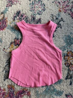 wild fable Pink Ribbed Crop Tank Top